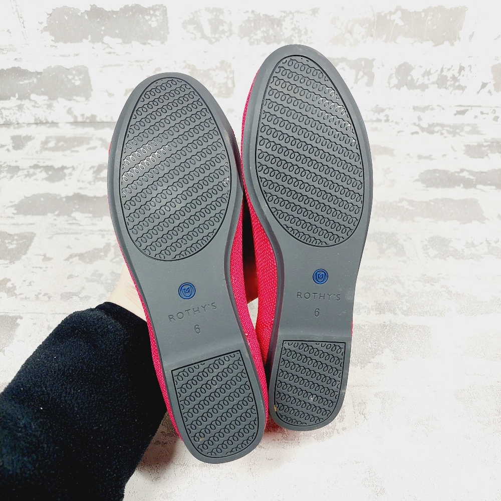 New Rothy's The Flat Fucsia Pink Knit Round Toe Slip On Loafers W756 - Picture 6 of 8